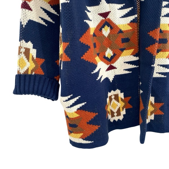 Lucky Brand Women's Southwestern Aztec Cardigan Sweater Size Large - Picture 2 of 11